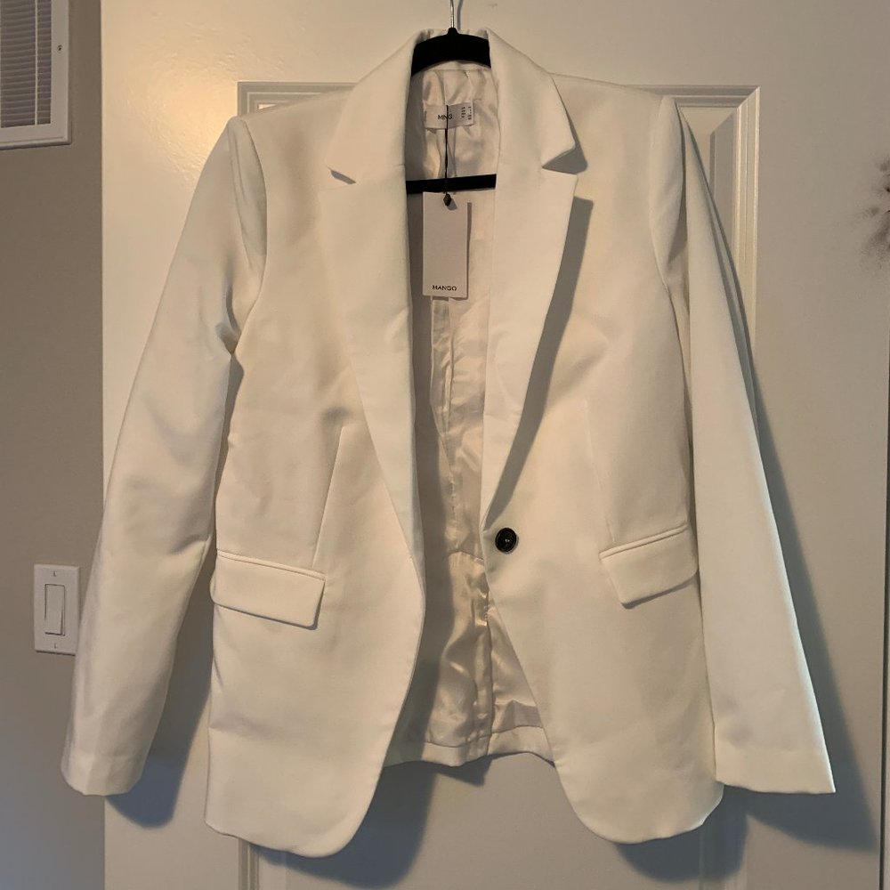 Mango White Blazer